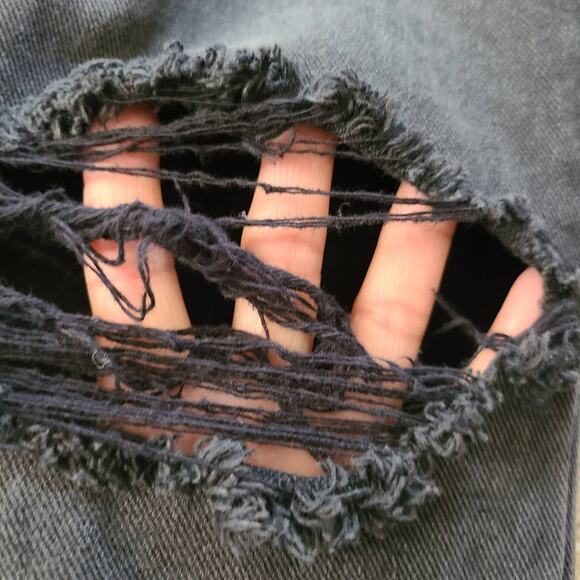 PISTOLA Keaton Distressed Straight Leg Busted Knee Jeans Black P6430FBK-TAU ‎ 24 - Picture 9 of 16